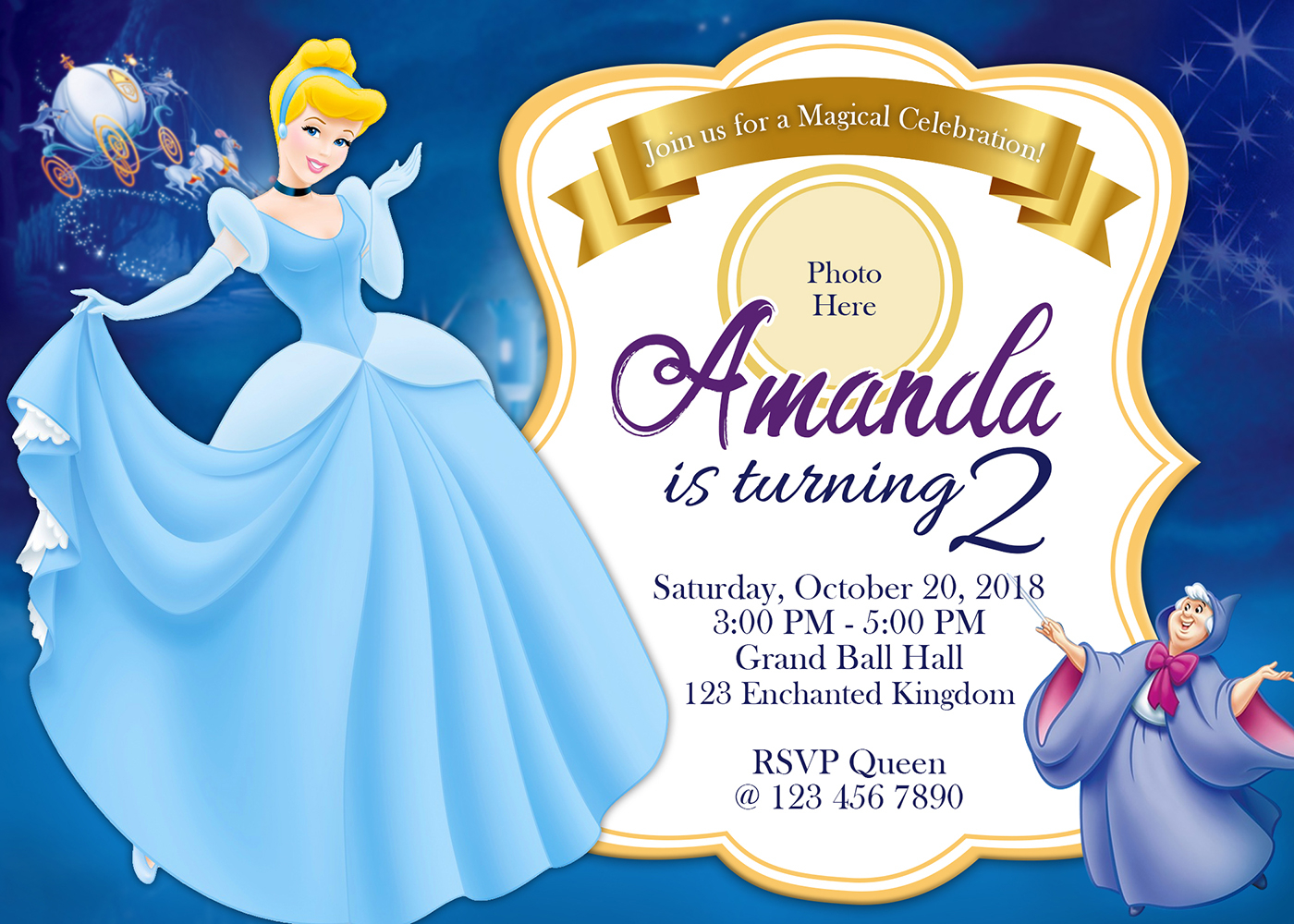 Cinderella Birthday Invitation Dioskouri Designs within proportions 1400 X 1000