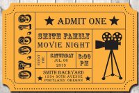 Cinema Ticket Invitation Template Invitation Template Ideas pertaining to size 1000 X 1000