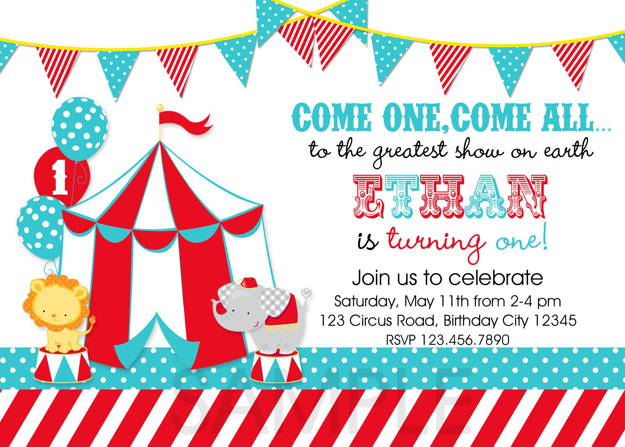 Circus Birthday Party Invitation Room Mom Circus Birthday within dimensions 2100 X 1500