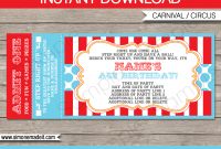 Circus Ticket Invitation Template Carnival Or Circus Party in sizing 1300 X 1020