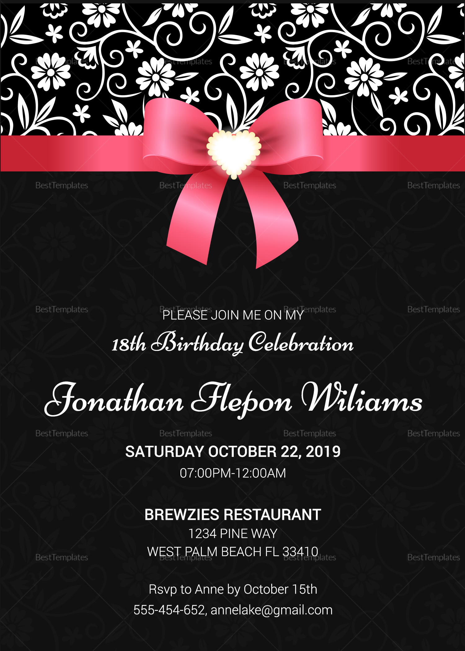 Classic Debut Invitation Card Design Template In Word Psd pertaining to proportions 1500 X 2100