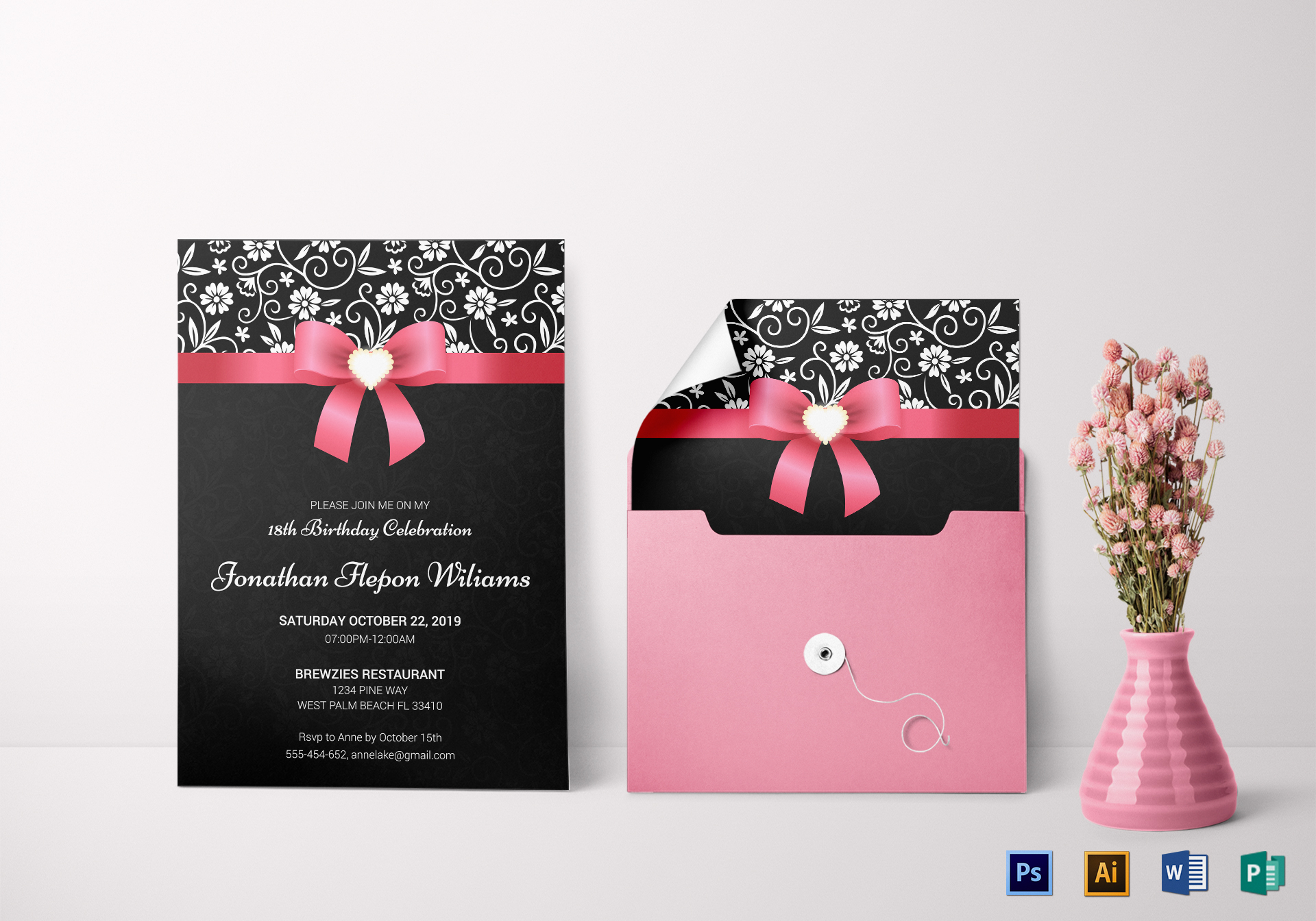Classic Debut Invitation Card Design Template In Word Psd pertaining to sizing 1920 X 1344
