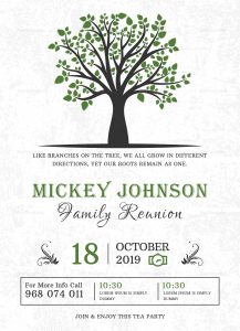 Classic Family Reunion Invitation Design Template In Word Psd with regard to measurements 1575 X 2175