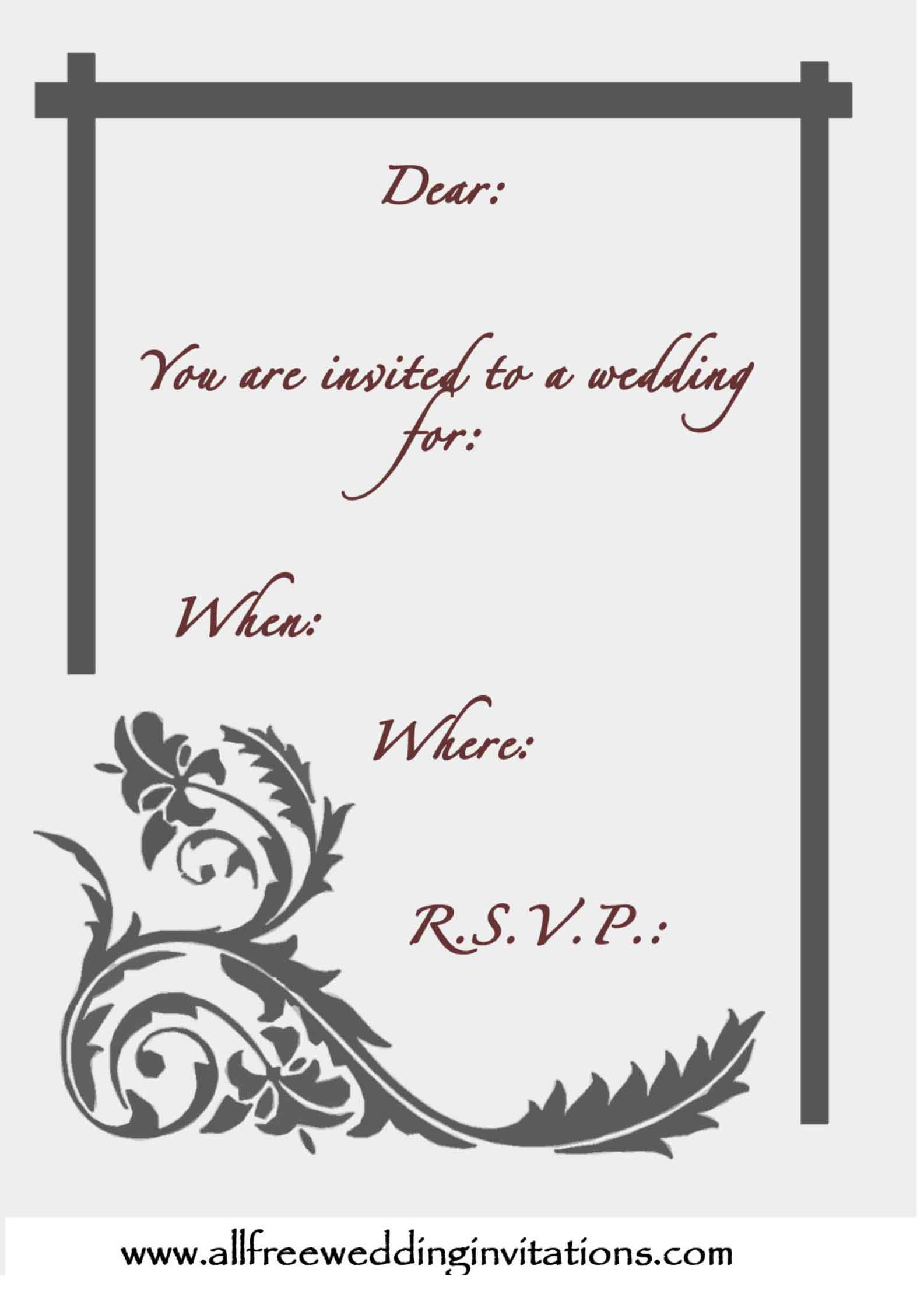 Classic Wedding Invites Templates All Free Wedding Invitations regarding size 1585 X 2211