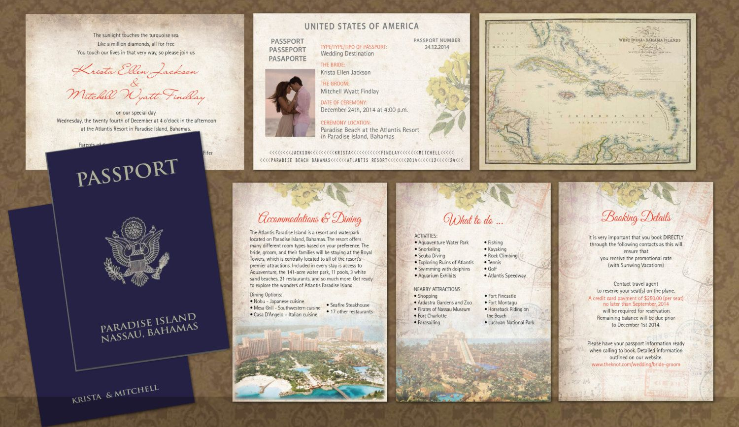 Classic Wedding Passport Ticket Invitation Booklets Real Passport for sizing 1500 X 868