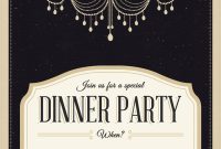 Classy Chandelier Free Printable Dinner Party Invitation Template in size 1454 X 2100