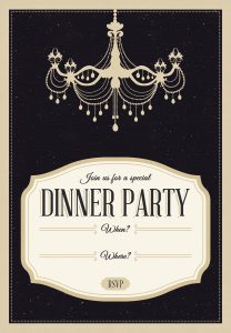 Classy Chandelier Free Printable Dinner Party Invitation Template in size 1454 X 2100