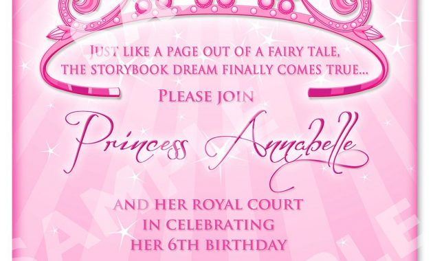 Click On The Free Printable Princess Party Invitation Template To throughout size 1071 X 1500