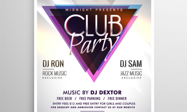 Club Party Music Flyer Invitation Template Poster in sizing 1000 X 1080