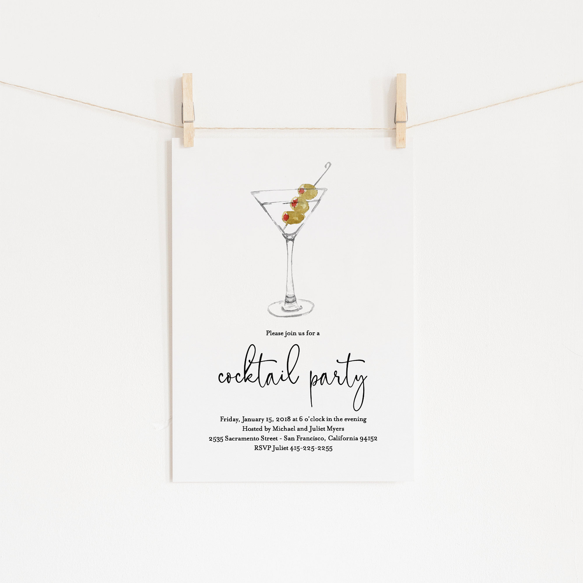 Cocktail Party Invitation Template Editable Invite Etsy throughout proportions 2000 X 2000