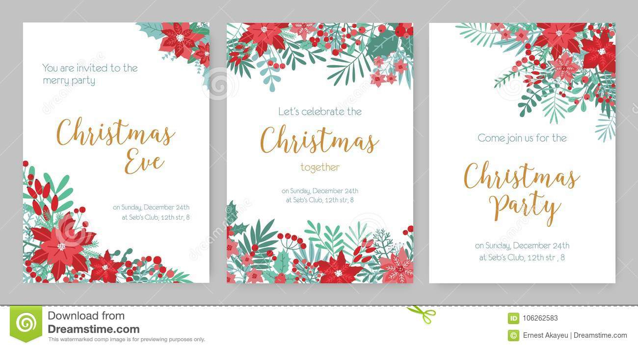 Collection Of Christmas Party Invitations Holiday Event pertaining to size 1300 X 713