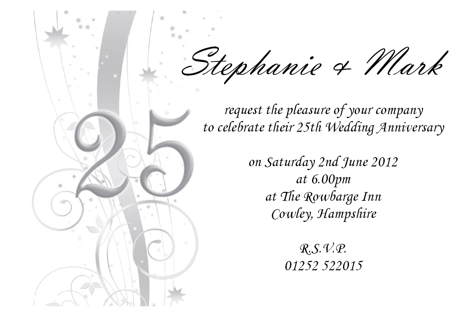 Collection Of Thousands Of Free Anniversary Invitation From All Over inside sizing 1800 X 1200