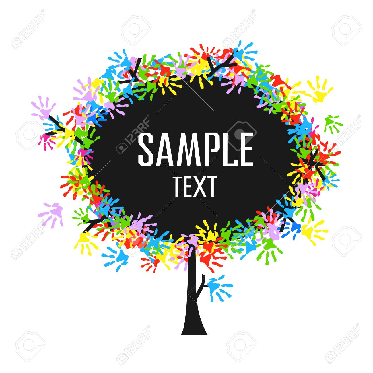 Colorful Background With A Beautiful Tree Vector Invitation within measurements 1300 X 1300