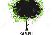 Colorful Tree With Stars Vector Invitation Template Or Card within measurements 1300 X 1300