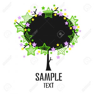 Colorful Tree With Stars Vector Invitation Template Or Card within measurements 1300 X 1300