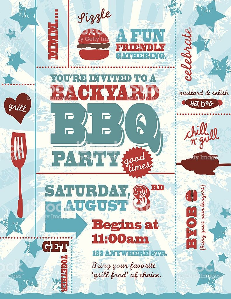 Colorful Vector Illustration Of A Redwhite And Blue Backyard Bbq intended for dimensions 791 X 1024