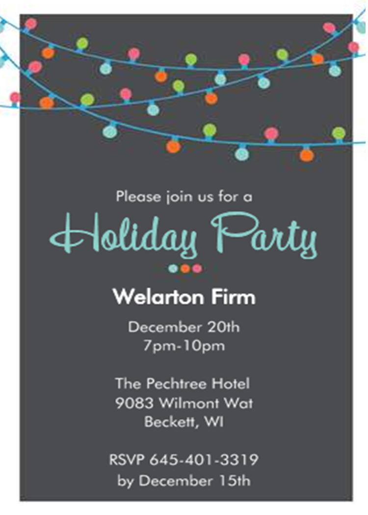 Company Christmas Party Invitations New Selection For 2019 throughout sizing 750 X 1050