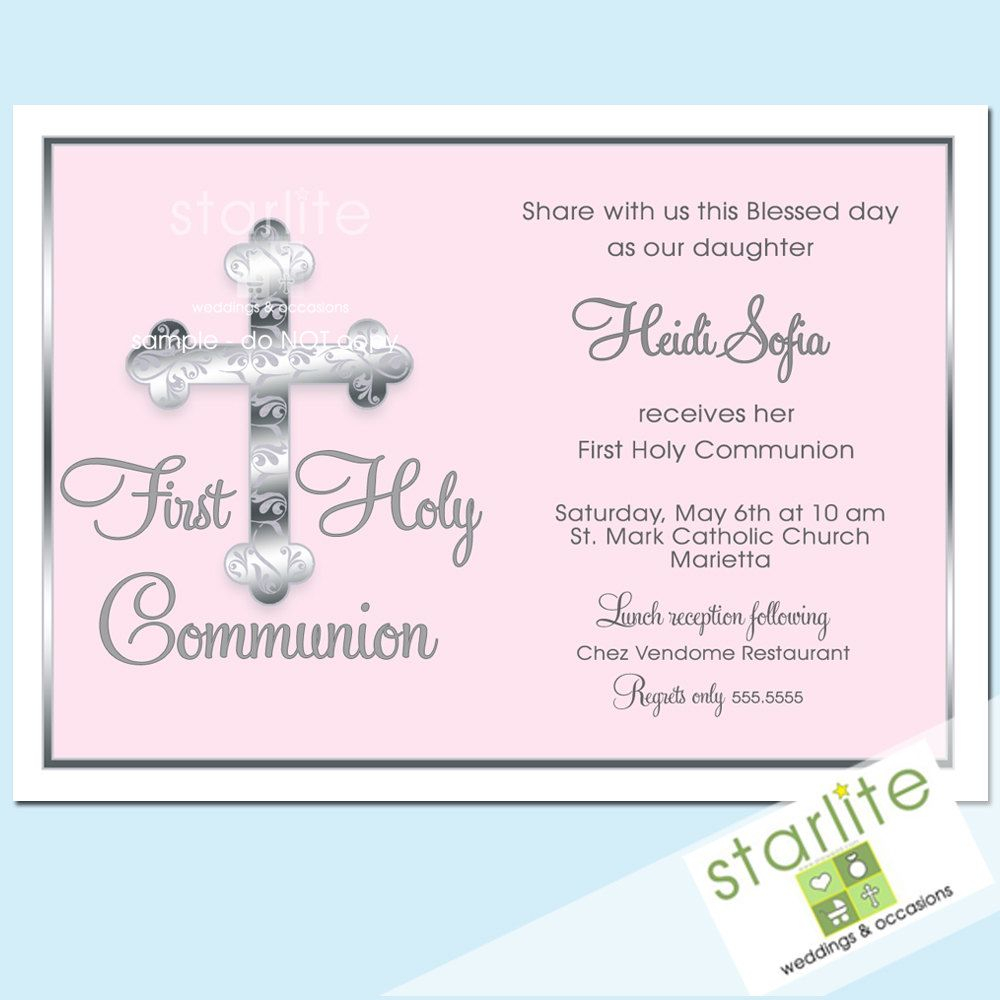 Confirmation Invite Wording First Communion Invitations Wording In with regard to proportions 1000 X 1000