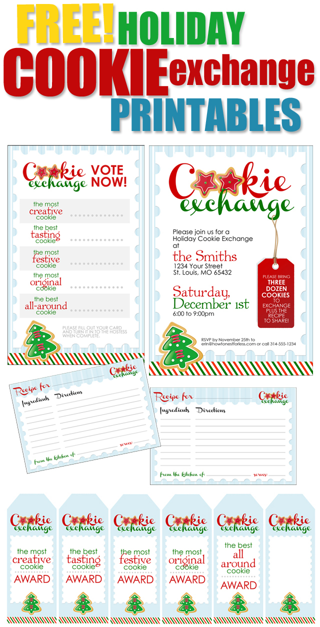 Cookie Exchange Party Free Printables How To Nest For Less for size 640 X 1254