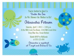 Cool Create Under The Sea Ba Shower Invitations Templates regarding measurements 1500 X 1139