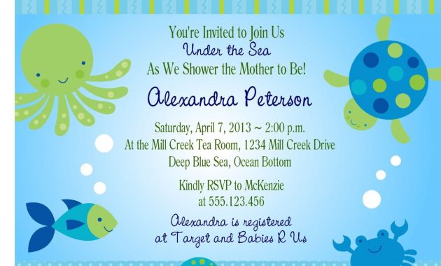 Cool Create Under The Sea Ba Shower Invitations Templates regarding measurements 1500 X 1139