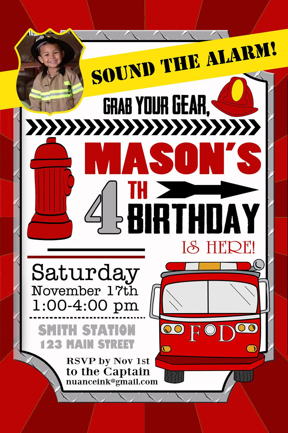 Cool Firefighter Birthday Invitation Ideas Bagvania Invitation In with regard to size 1000 X 1500