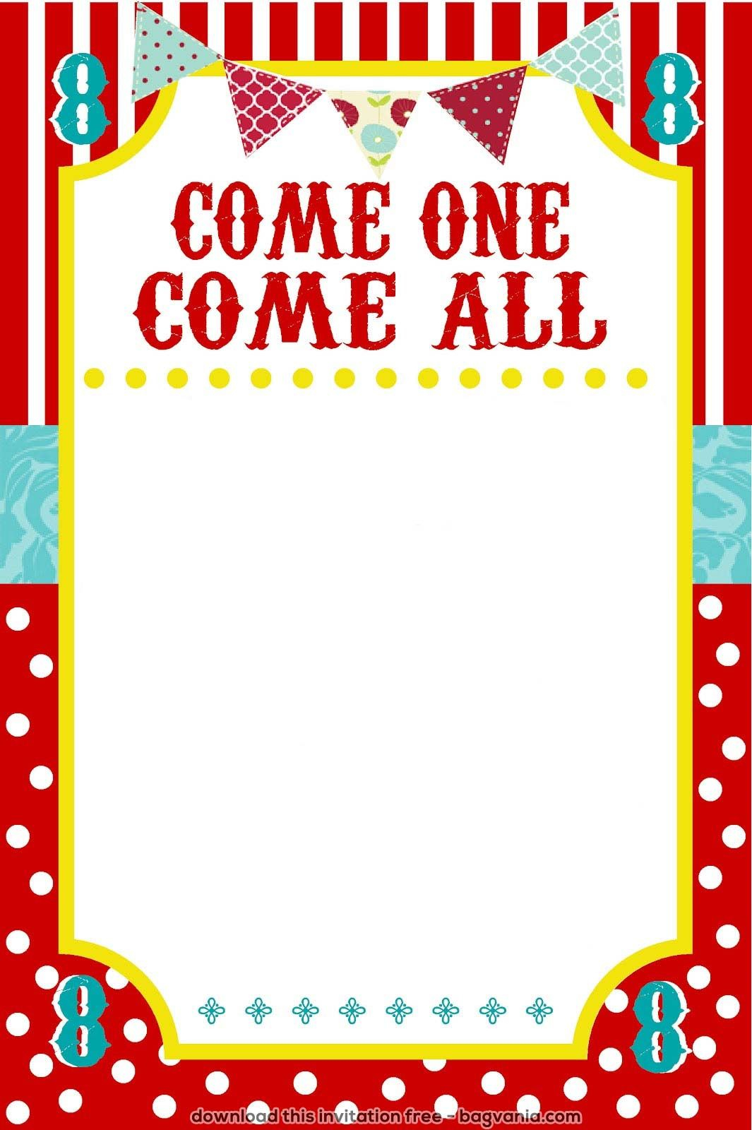 Cool Free Carnival Birthday Invitations Circus Carnival Birthday intended for proportions 1065 X 1600