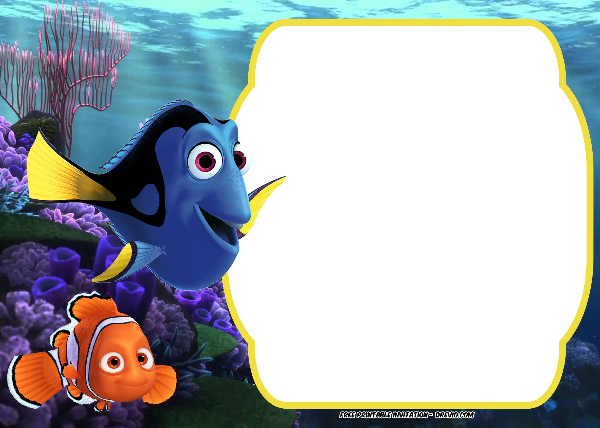 Cool Free Finding Dory Ba Shower Invitation Template Free Ba intended for sizing 2100 X 1500