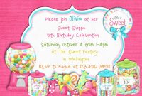 Cool Free Template Candy Themed Birthday Party Invitations throughout proportions 1500 X 1071