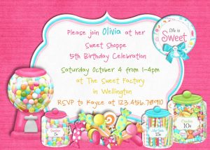 Cool Free Template Candy Themed Birthday Party Invitations throughout proportions 1500 X 1071