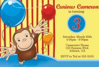 Cool Free Template Curious George Personalized Birthday Invitations for size 1500 X 1000