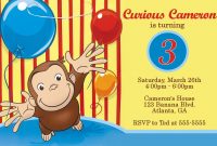 Cool Free Template Curious George Personalized Birthday Invitations regarding dimensions 1500 X 1000