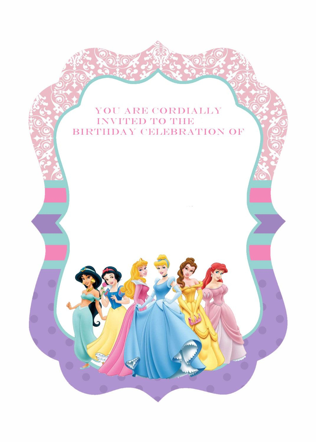 Disney Princess Invitation Template • Business Template Ideas
