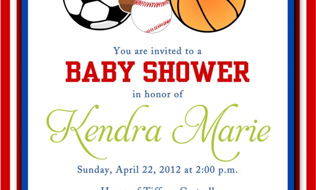 Cool Free Template Sport Themes Ba Shower Invitations Bagvania for measurements 1145 X 1600