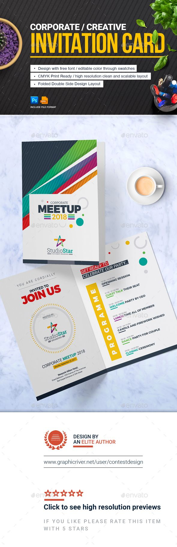 Corporate Invitation Card Design Template Meetup Programme throughout sizing 590 X 1823