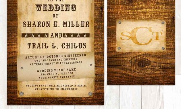 Country Western Wedding Invitation Photoshop Template Josh Bennett inside proportions 1008 X 996