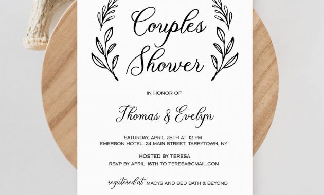 Couples Shower Invitation Template Printable Wedding Shower Invite for measurements 1200 X 1300