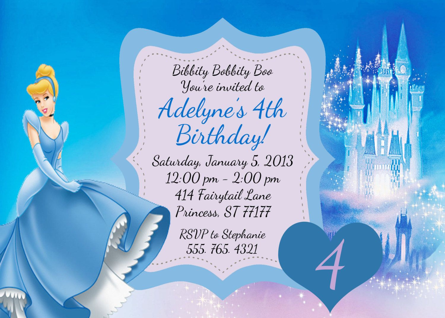 Create Easy Cinderella Birthday Invitations Printable Invitations regarding dimensions 1500 X 1071