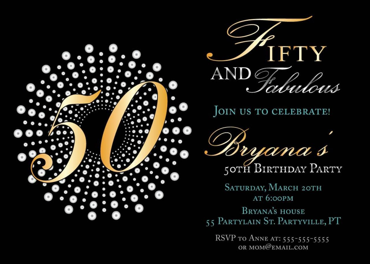 Create Own 50th Birthday Invitations Free Templates Invitations intended for size 1280 X 914