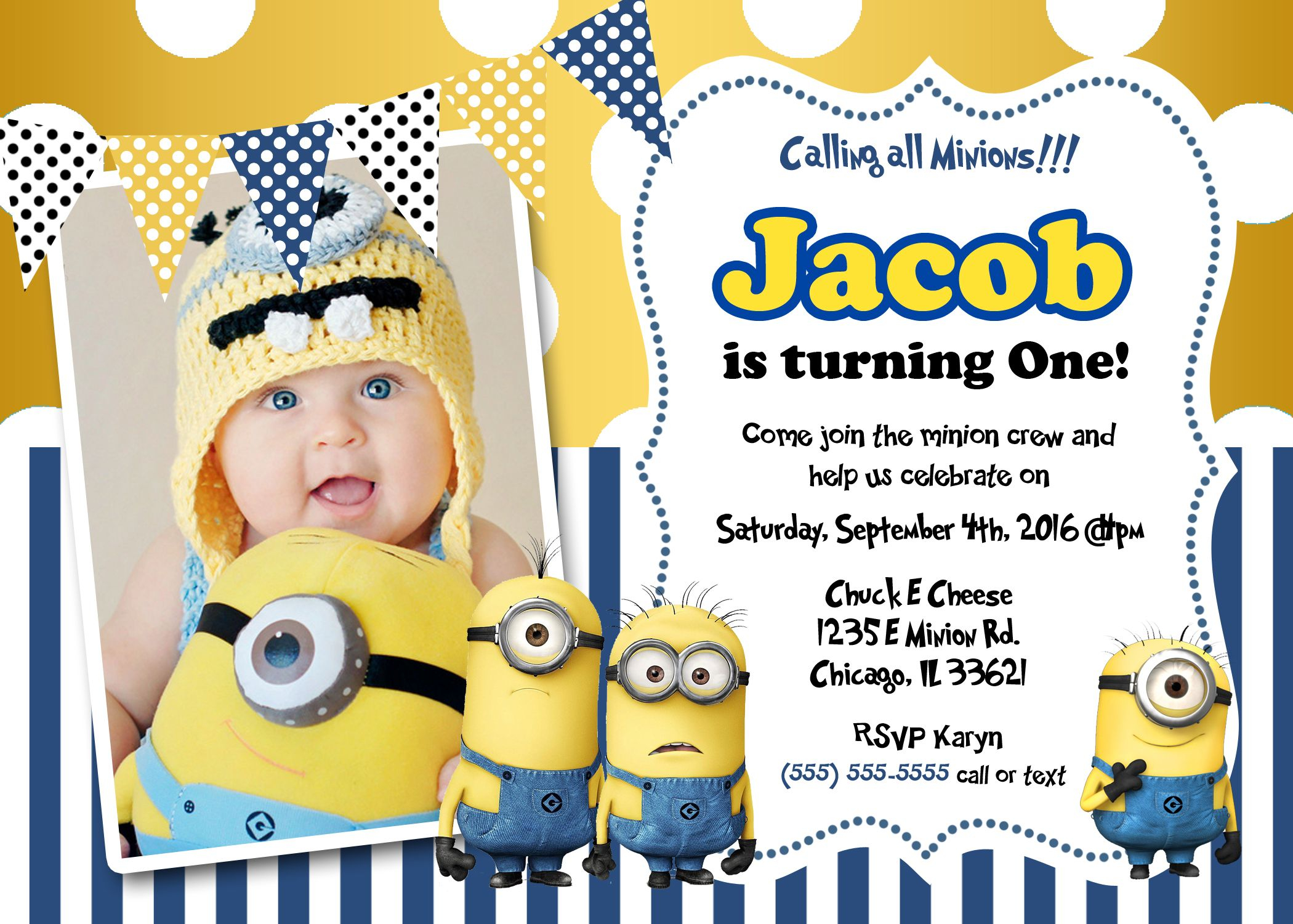 Create Own Minion Birthday Invitations Modern Templates Rhetts inside sizing 2100 X 1500