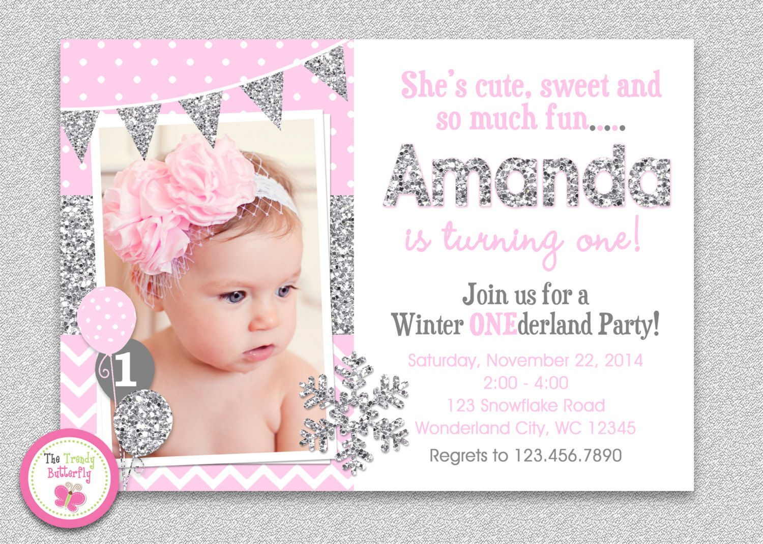 Create Winter Onederland Birthday Invitations Modern Templates within sizing 1500 X 1071