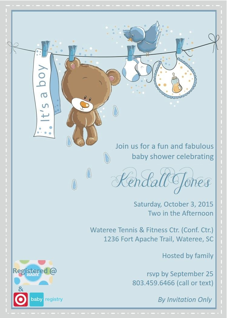 Created Bg Designs Teddy Bear Ba Shower Invitation regarding size 750 X 1050