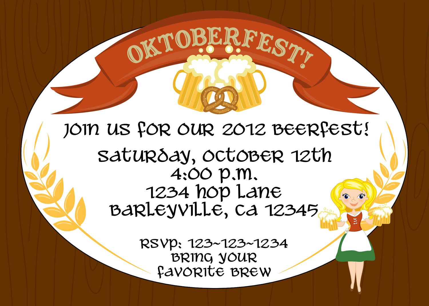 Creative Oktoberfest Beerfest Invitation Template Design Oval pertaining to sizing 1500 X 1071