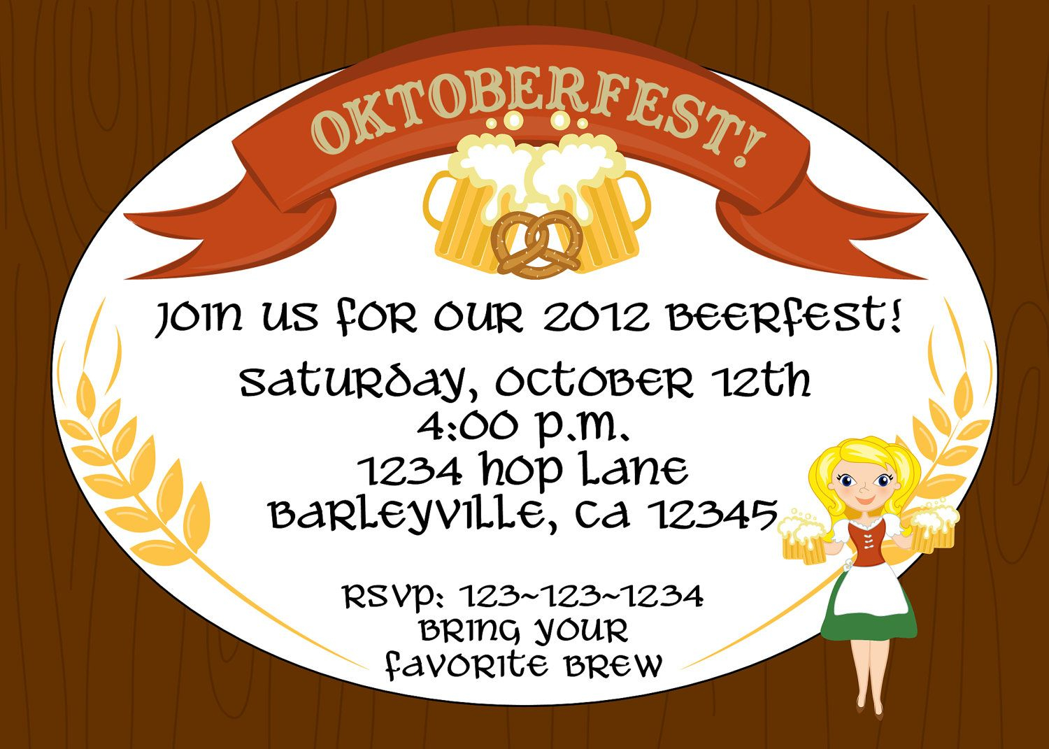 Creative Oktoberfest Beerfest Invitation Template Design Oval regarding dimensions 1500 X 1071