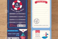 Cruise Ship Boarding Pass Ticket Wedding Invitation Template Stock throughout proportions 1300 X 1309