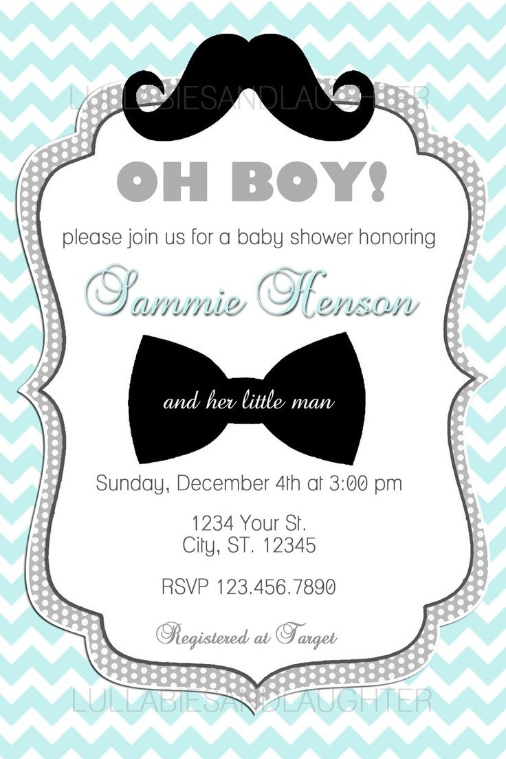 Custom Chevron Mustache Boy Ba Shower Invitation Digital File intended for size 736 X 1104