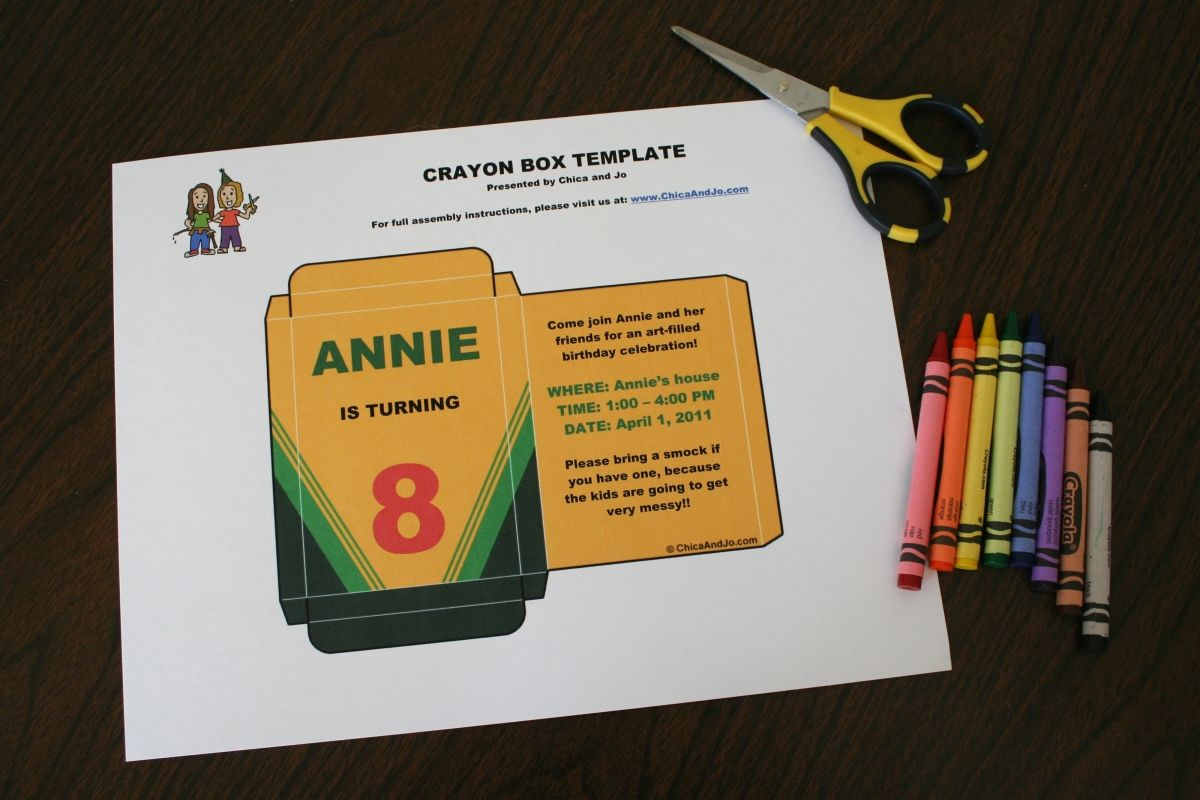 Custom Crayon Box Invitation The Template Is In Microsoft Word for size 1200 X 800