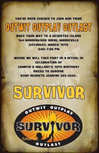 Custom Survivor Party Invitations Ebay Survivor Party Ideas throughout measurements 796 X 1225