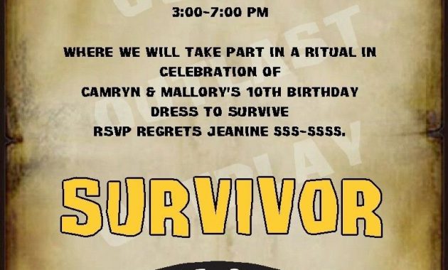 Custom Survivor Party Invitations Ebay Survivor Party Ideas throughout measurements 796 X 1225