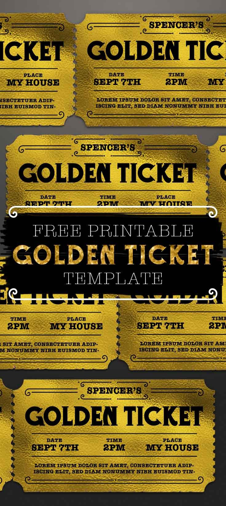 Customizable Golden Ticket Template School Backdrops Golden with dimensions 735 X 1644